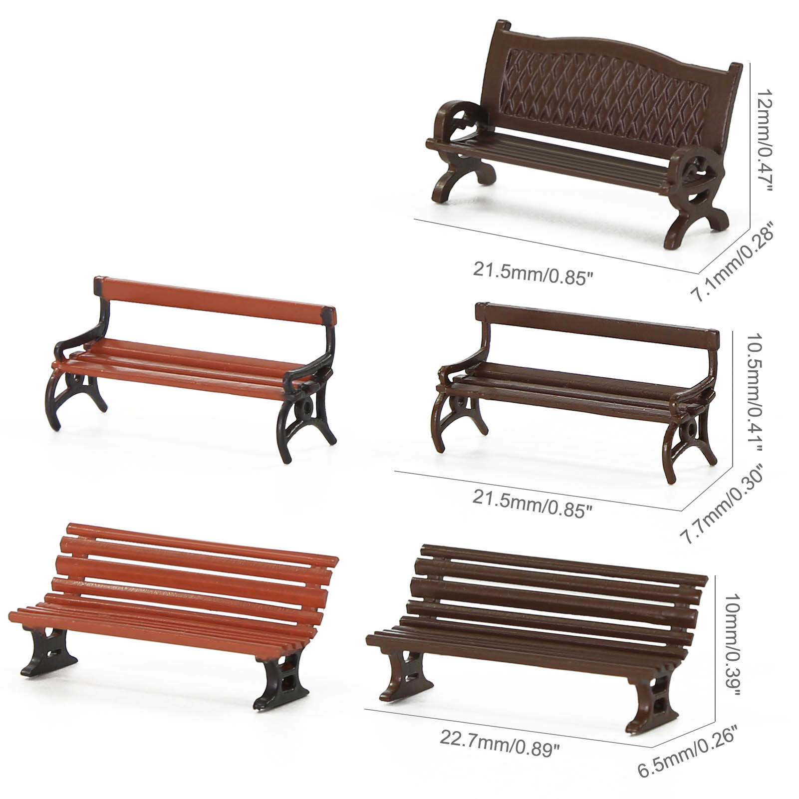 Evemodel 12pcs HO Scale 1:87 G - Bonsai Garden Bench avaliação e preço