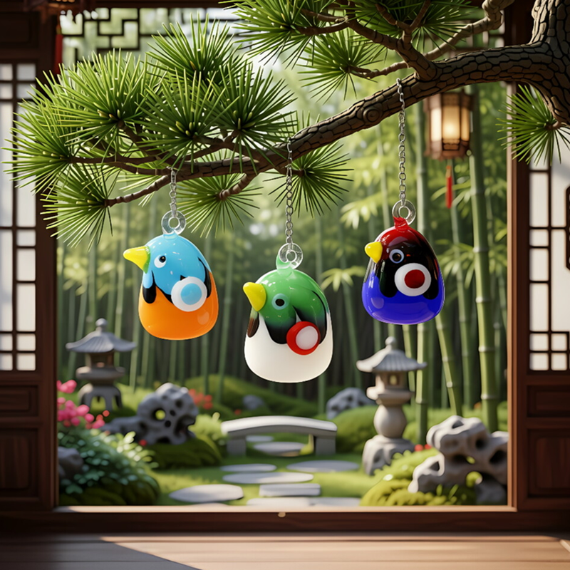 Handmade Mini Bird Glass Penda - Bonsai Garden In Japan avaliação e preço