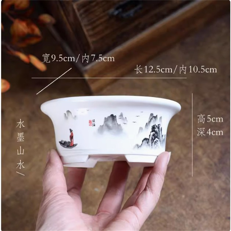 Porcelain White Oval Bonsai Po - Bonsai Garden For Desk avaliação e preço
