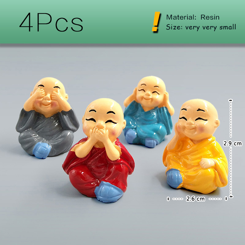 4pcs Chinese Kongfu Monk Minia - Bonsai Garden In Japan avaliação e preço