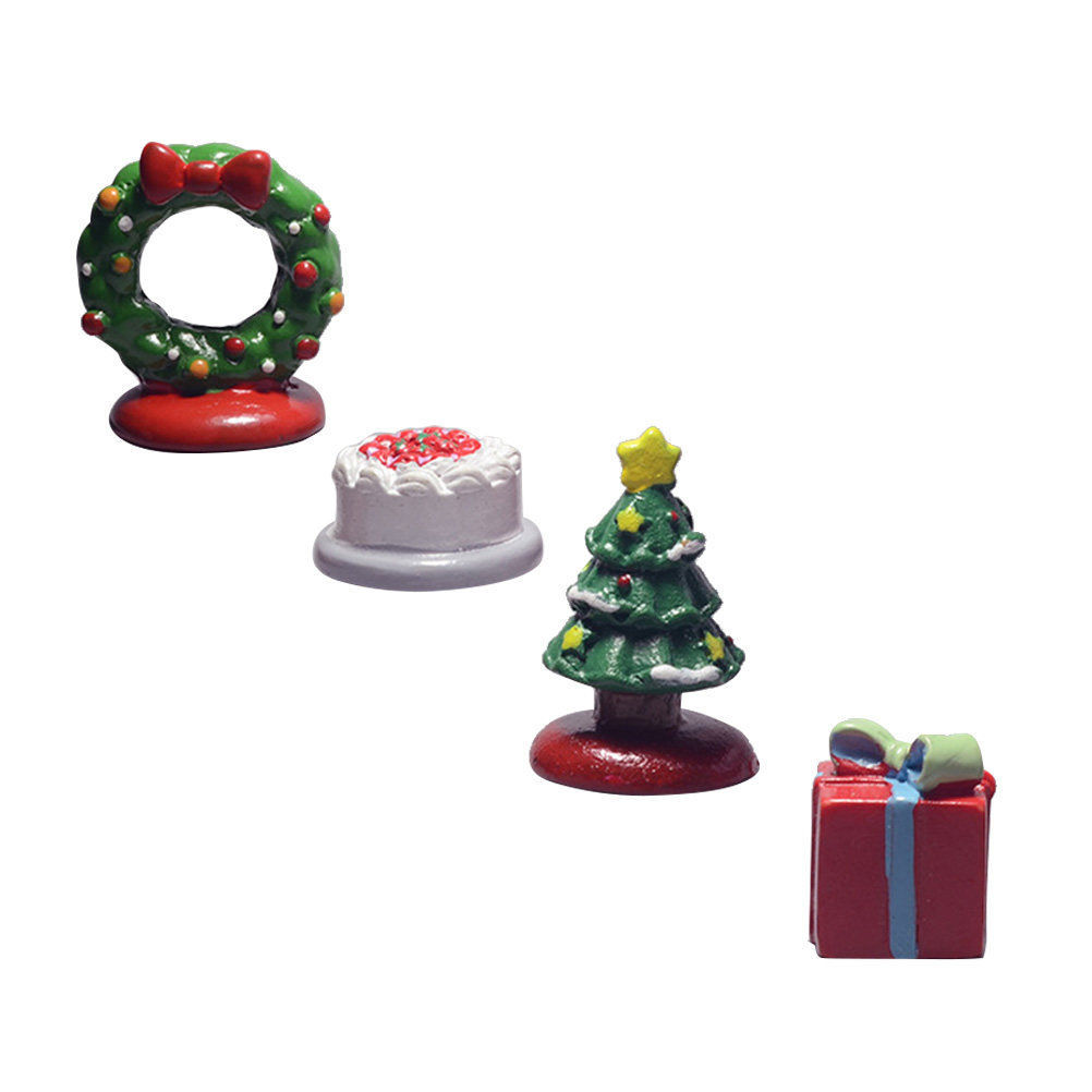4Pcs Resin Christmas Ornaments - Bonsai Garden For Desk avaliação e preço