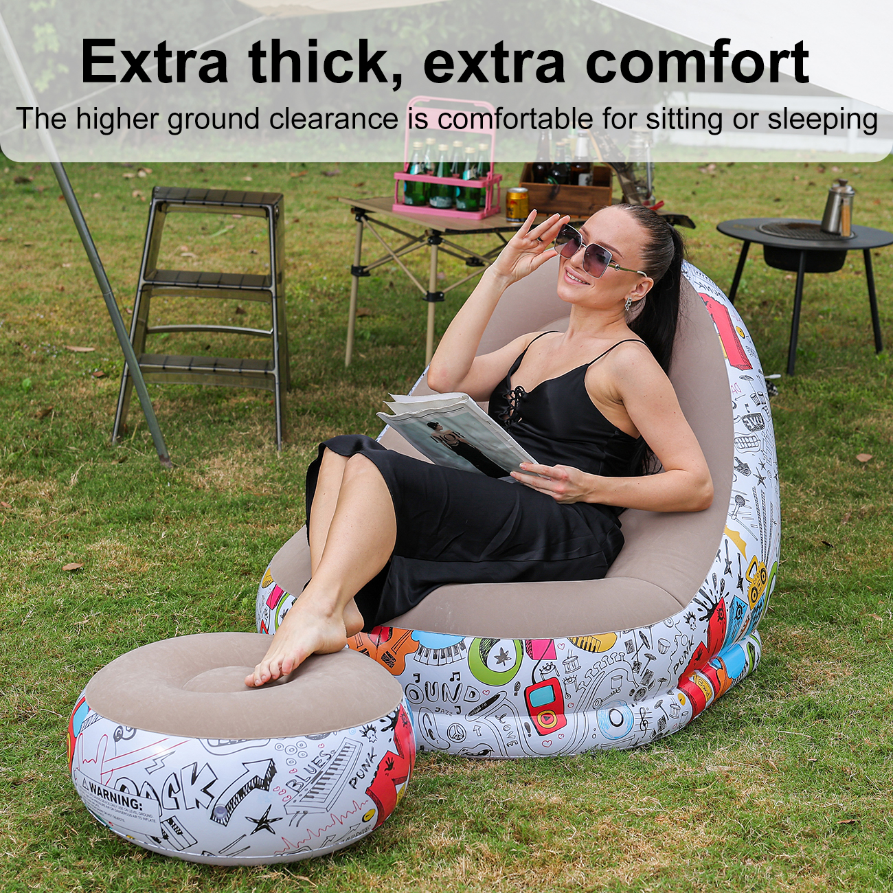 1PC Inflatable Lounger Chair w - Bonsai Garden Bench avaliação e preço