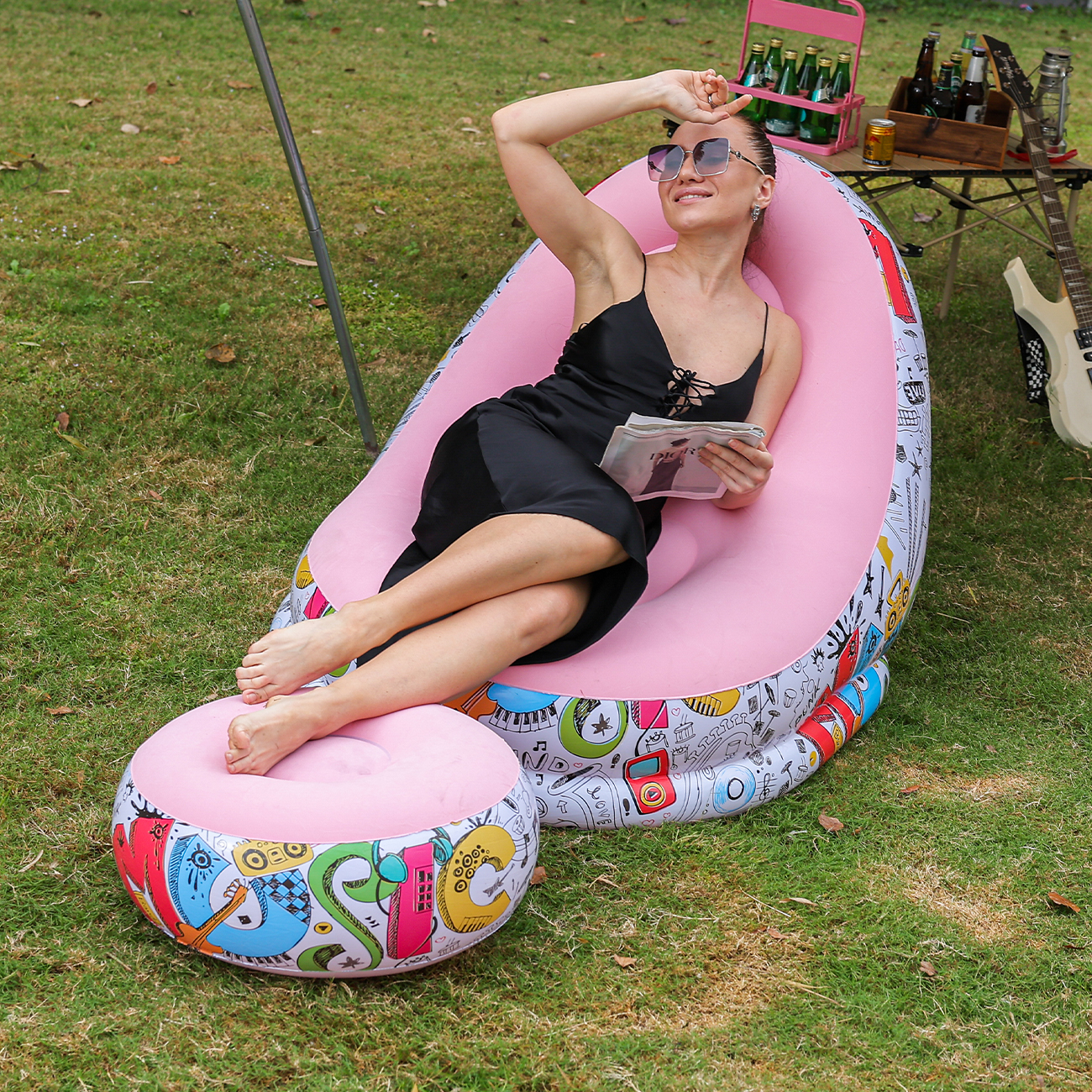1PC Inflatable Lounger Chair w - Bonsai Garden Bench avaliação e preço