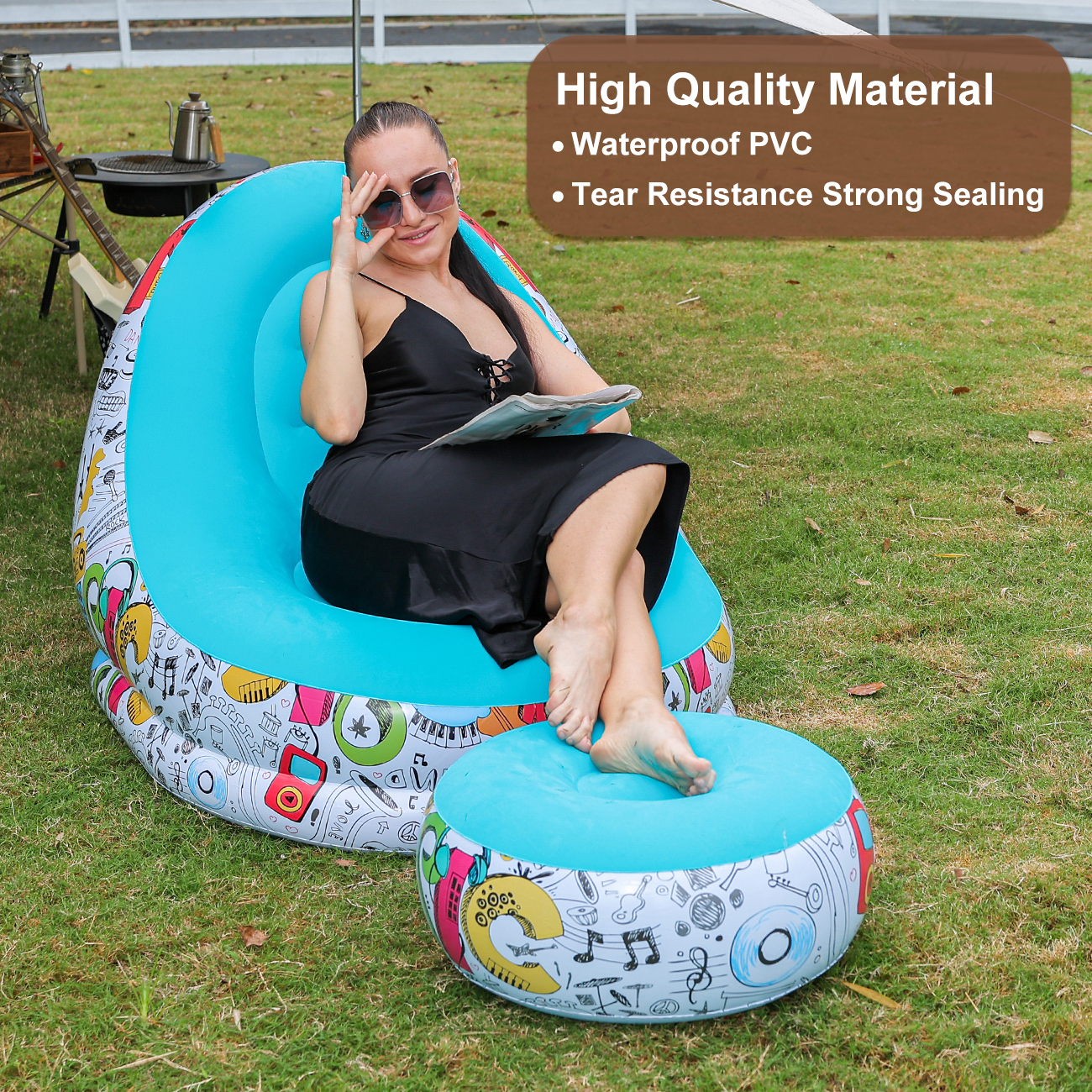 1PC Inflatable Lounger Chair w - Bonsai Garden Bench avaliação e preço