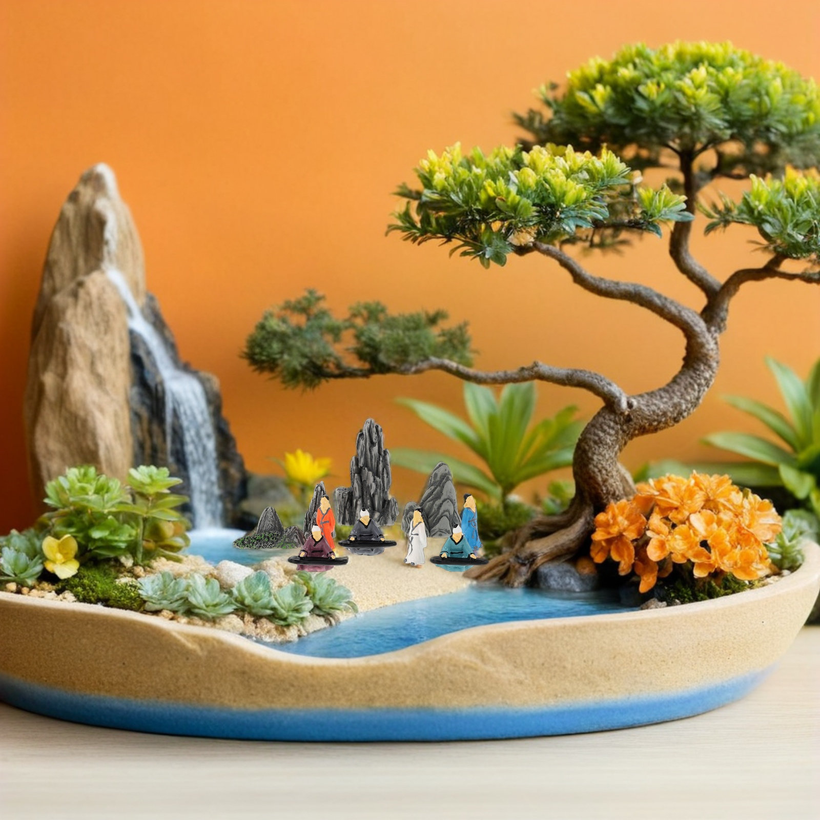 10Pcs Small Resin Chinese Mini - Bonsai Garden For Desk avaliação e preço