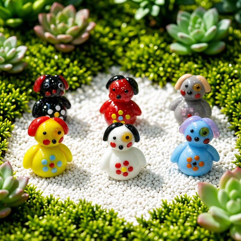Cute Handmade Mini Glass Dog F - Bonsai Garden In Japan avaliação e preço