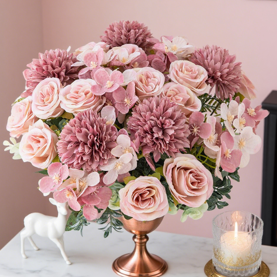 1/4pcs Artificial Flower Rose  - Bonsai Garden Bench avaliação e preço