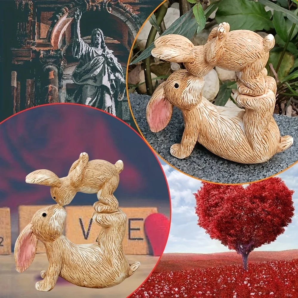 Garden Resin Kissing Bunny Sta - Bonsai Garden For Desk avaliação e preço