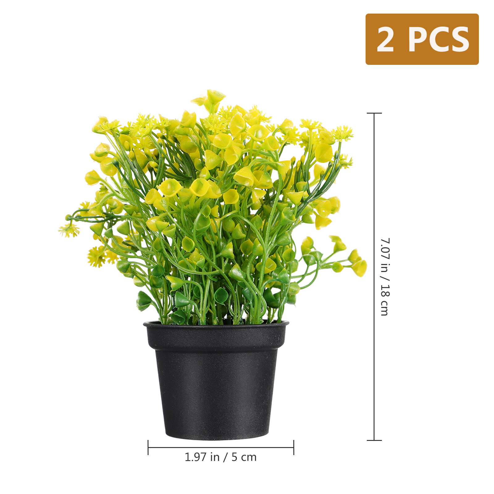 2Pcs Home Bell Grass Decor Fau - Bonsai Garden For Desk avaliação e preço